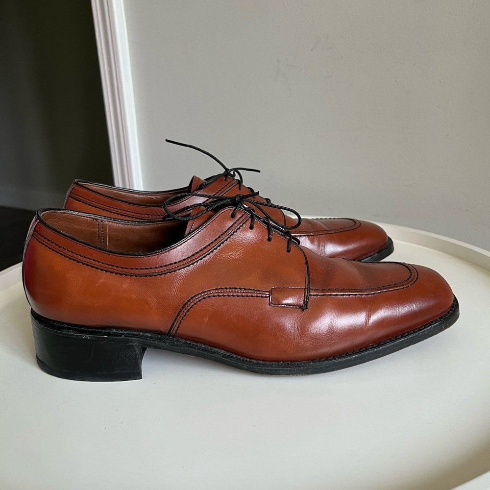 Freeman Free-Flex Brown Leather Derby Shoes Men’s 10.5 D Classic Dress